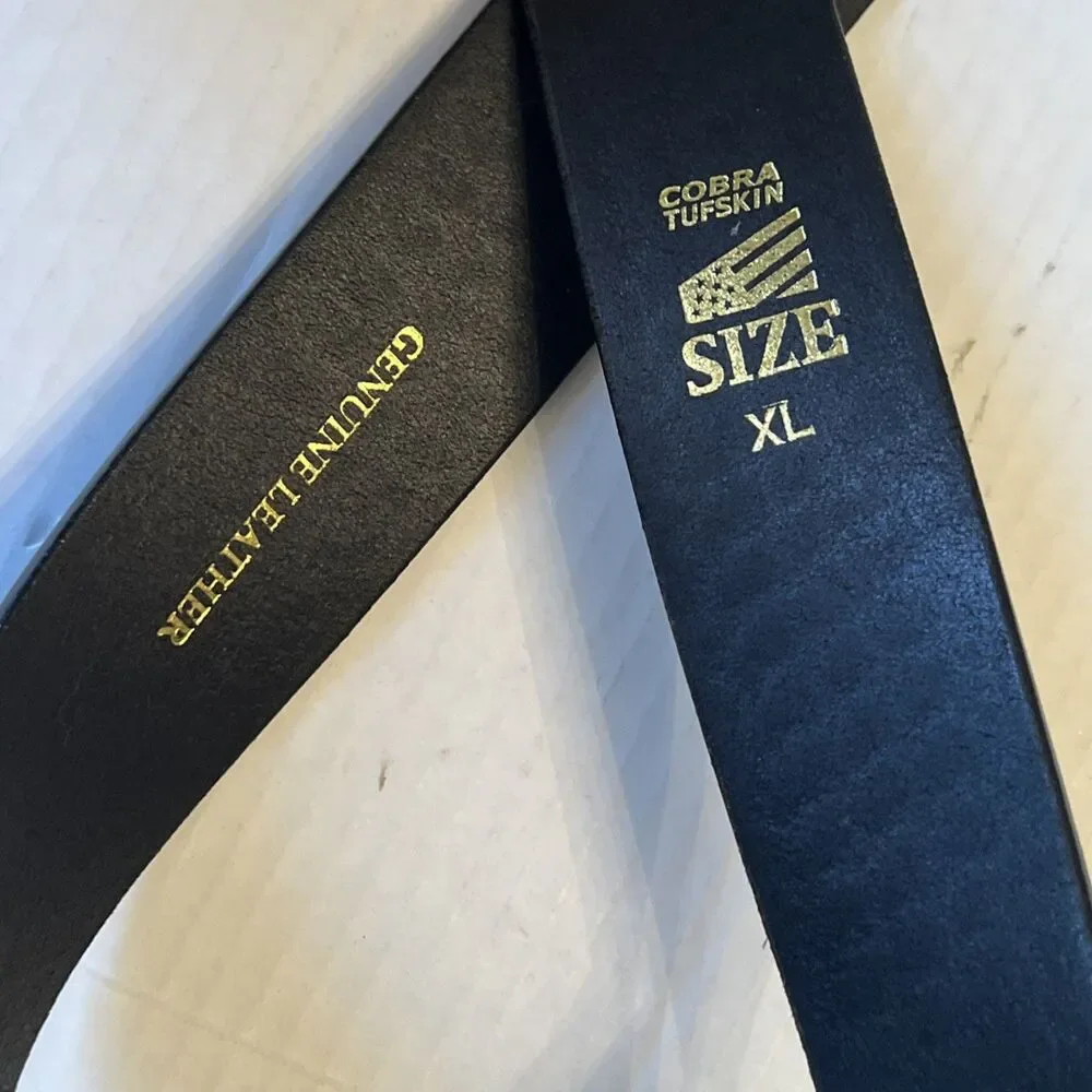 Cobra Tufskin Size XL Black Belt 1.75 Leather Basketweave EXCELLENT